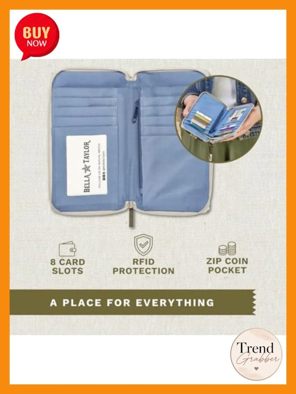 Wristlet Wallet with Phone Pocket and RFID Protection